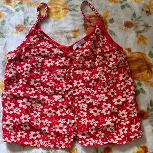 Madewell red floral cami size 2